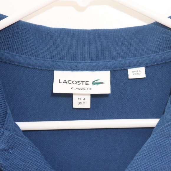 Lacoste Classic Fit Blue Long Sleeve Shirt size M - Picture 6 of 10